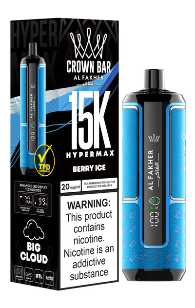 Puff Al Fakher Crown Bar 15000 Puffs Hypermax - Boîte de 10